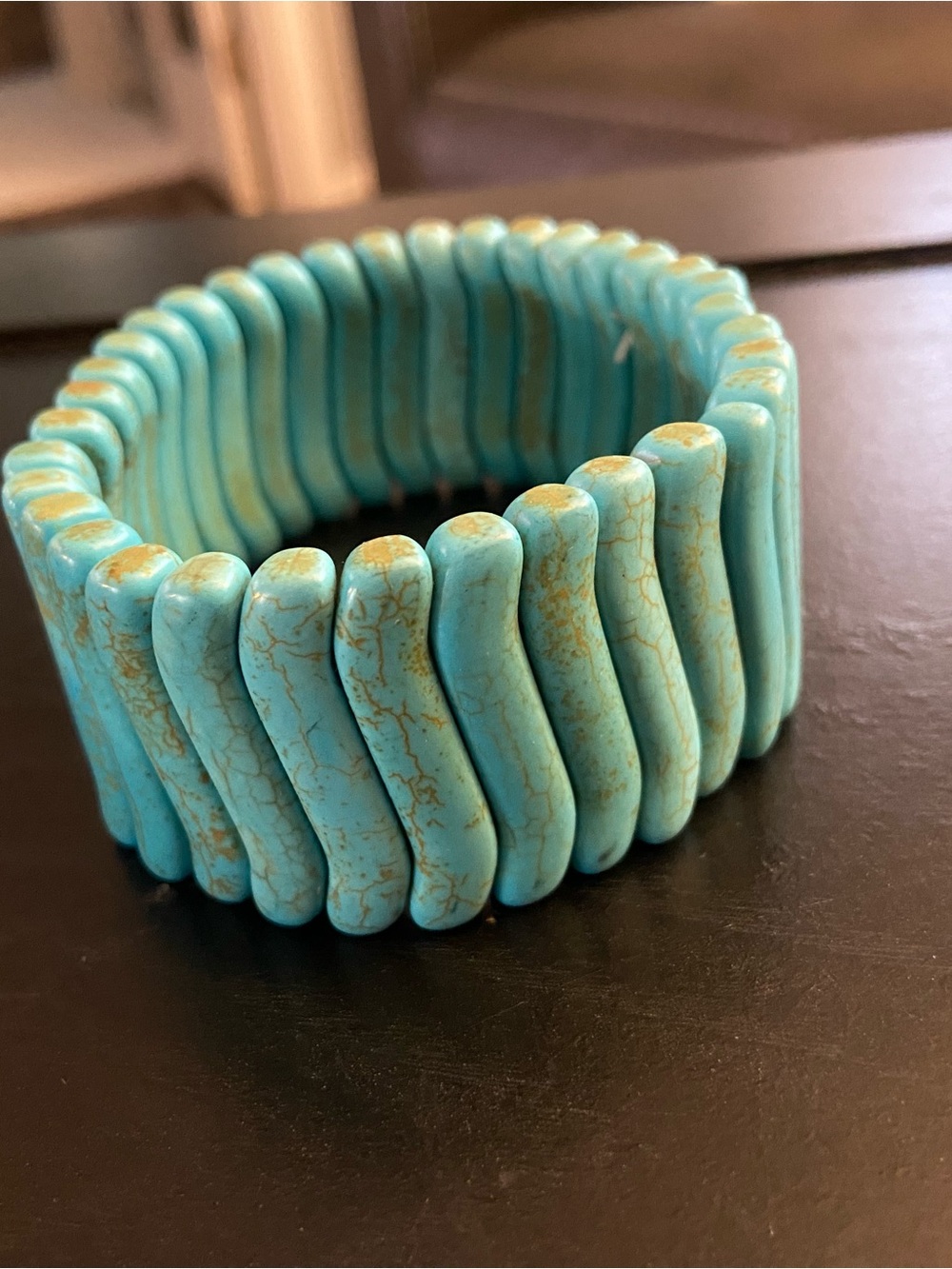 Source Unknown Turquoise-Hued Stretch Stone Bracelet